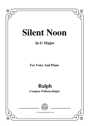 Vaughan Williams-Silent Noon in G Major, for Voice and Piano