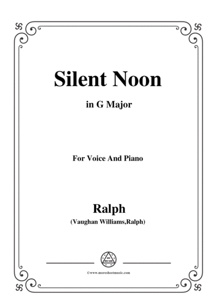 Vaughan Williams-Silent Noon in G Major, for Voice and Piano image number null