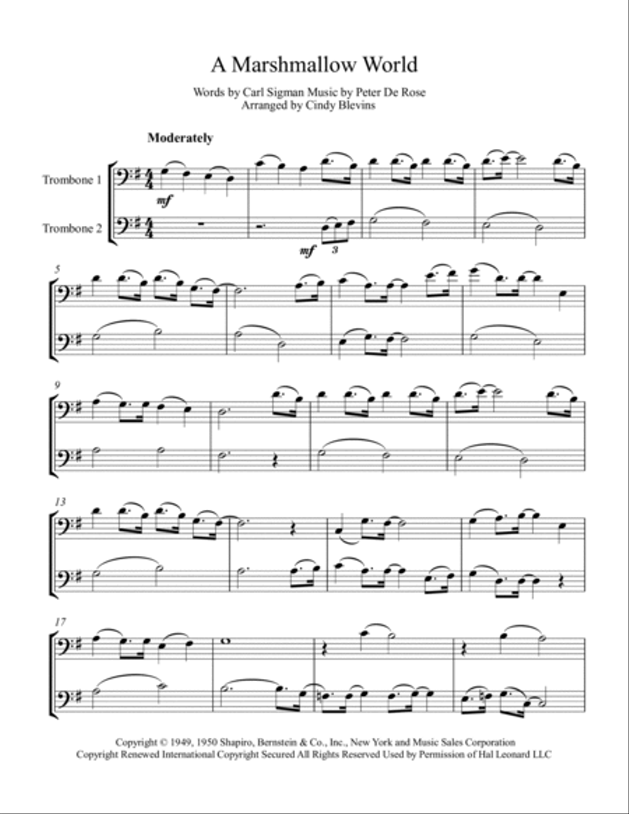A Marshmallow World A Marshmallow World Trombone Duet scores gallery preview page 2