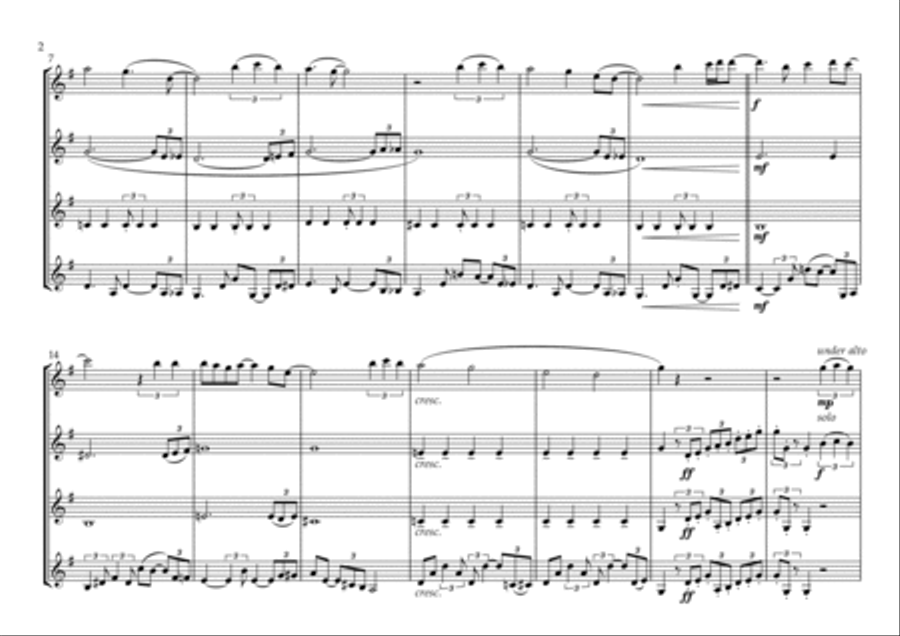 Isn't She Lovely Clarinet Quartet scores gallery preview page 2