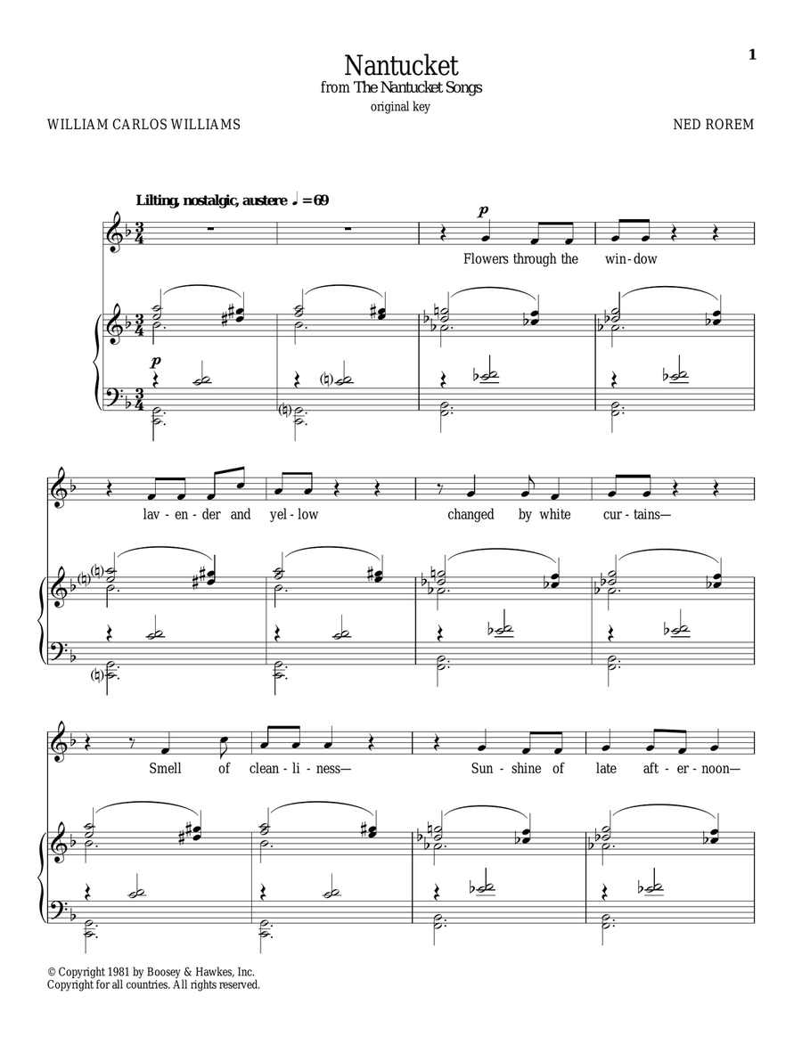 Nantucket Piano, Vocal scores gallery preview page 1