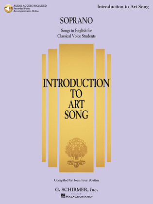 Book cover for Introduction to Art Song for Soprano