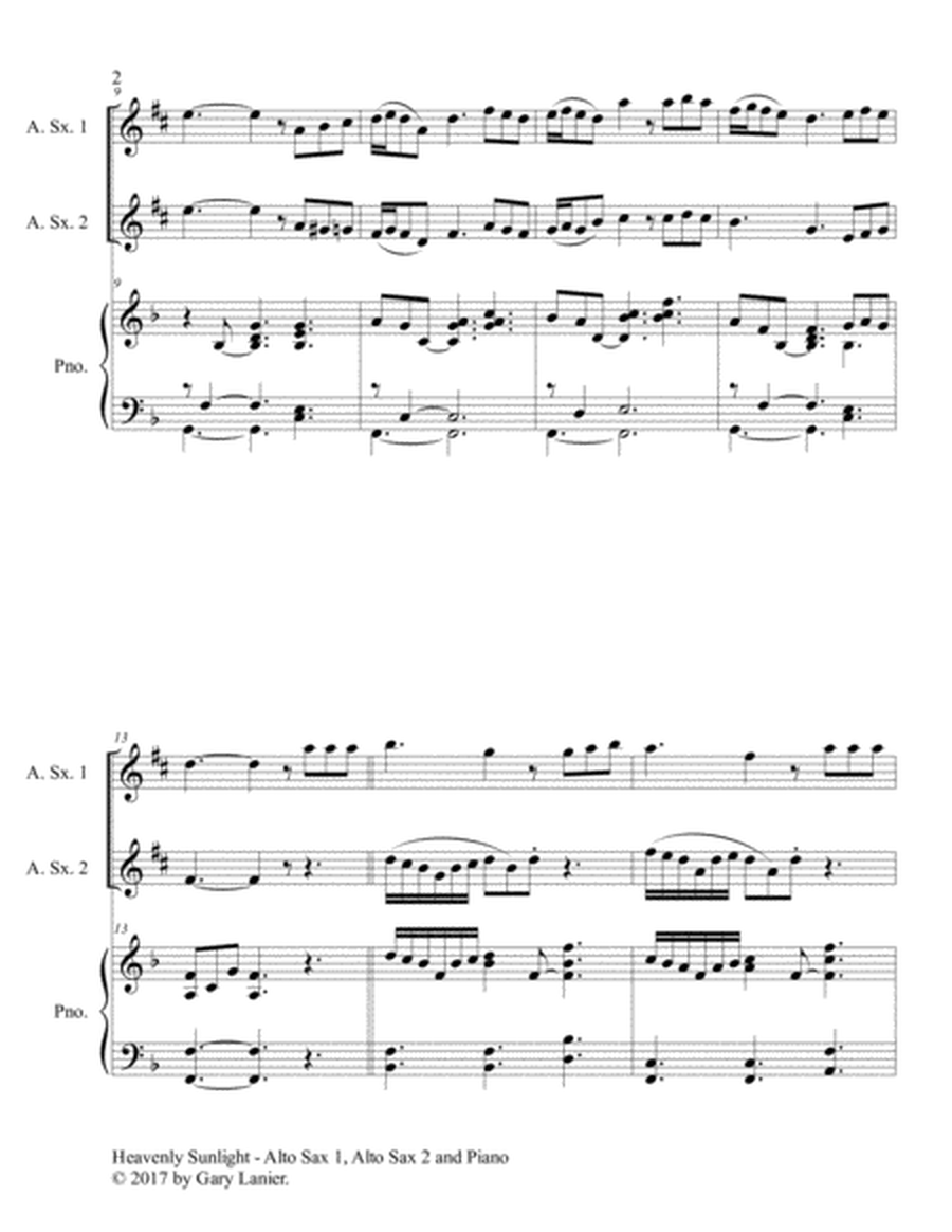 HEAVENLY SUNLIGHT (Trio - Alto Sax 1, Alto Sax 2 & Piano with Score/Parts) image number null