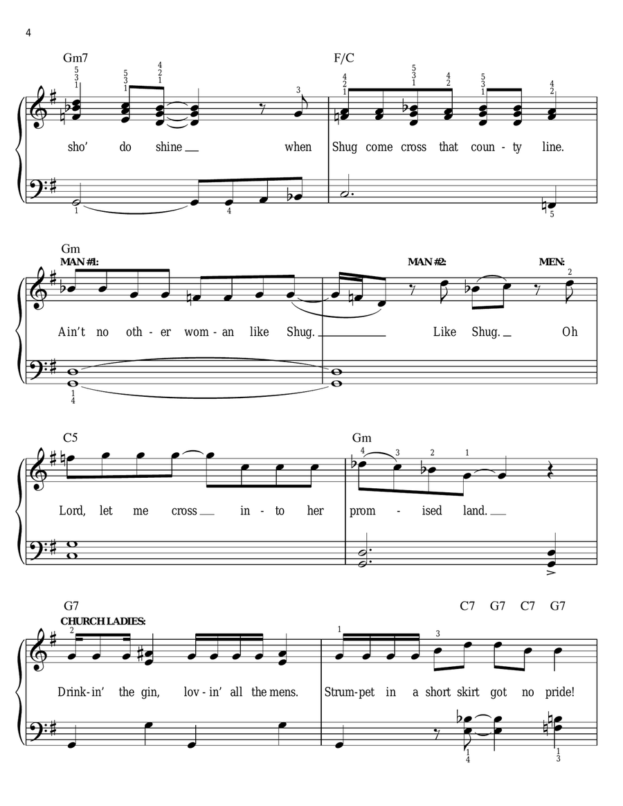 Shug Avery Comin' To Town Voice scores gallery preview page 4