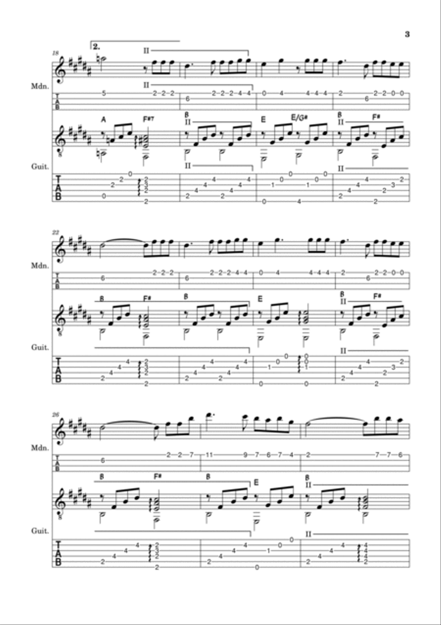 How Great Thou Art for Mandolin and Guitar Classical Guitar scores gallery preview page 3