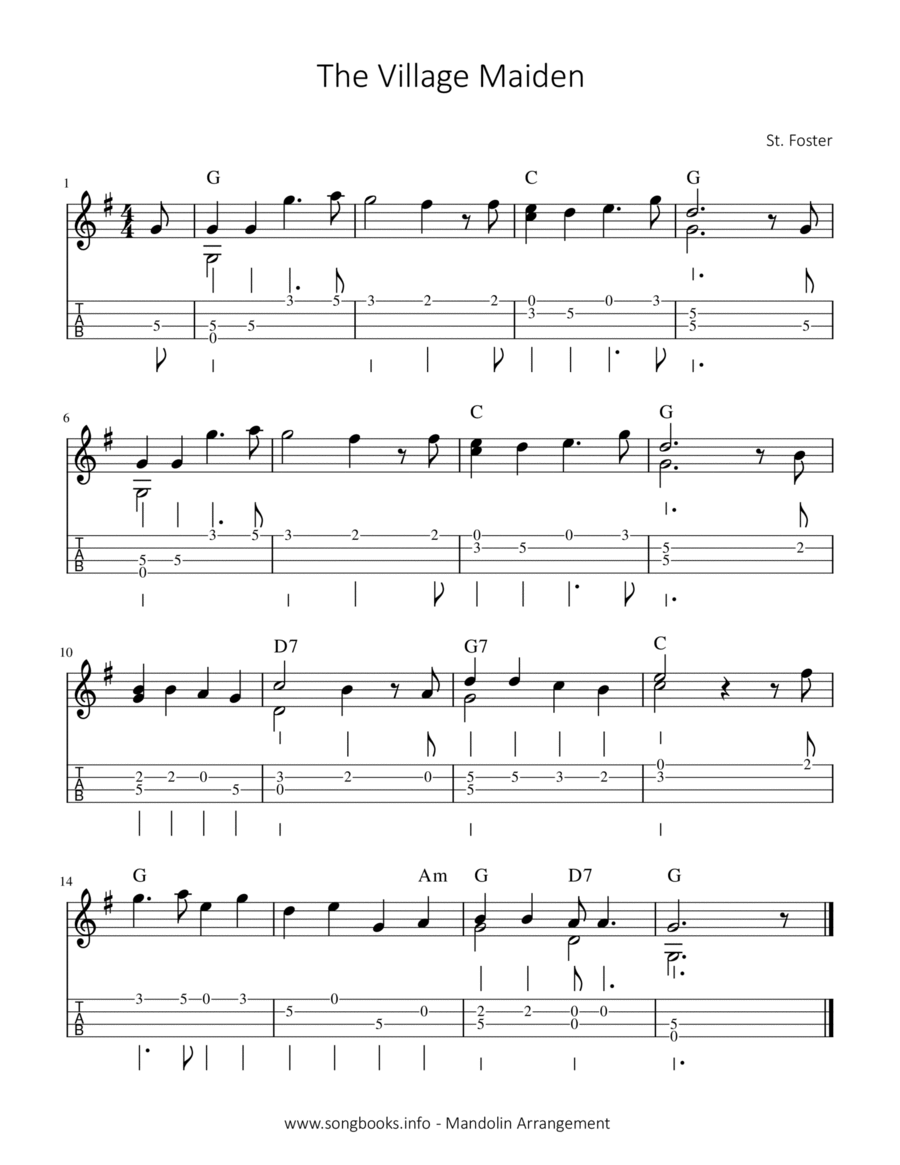 The Village Maiden Mandolin scores gallery preview page 1