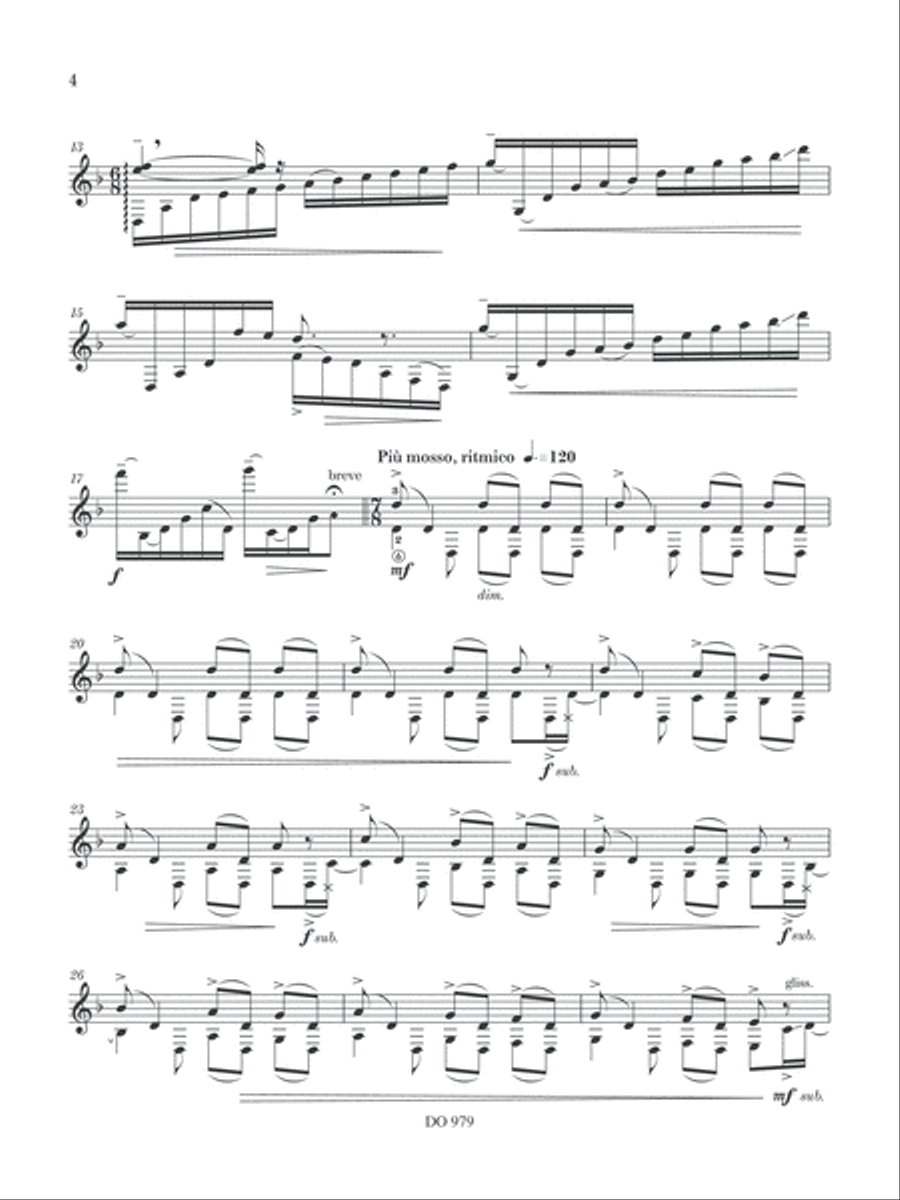 Étude en Ré mineur / Mahlérienne Classical Guitar scores gallery preview page 4