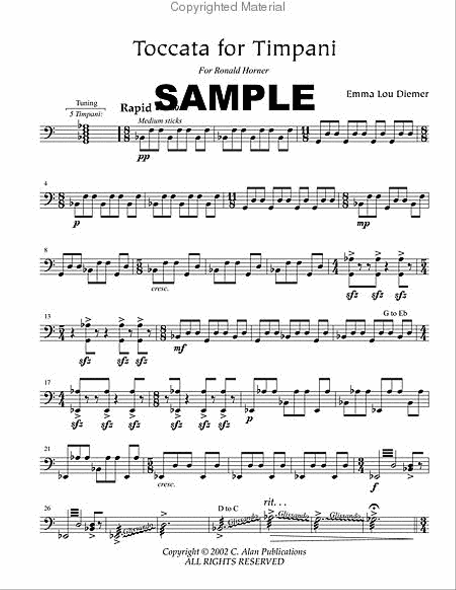 Toccata for Timpani Percussion Ensemble scores gallery preview page 2