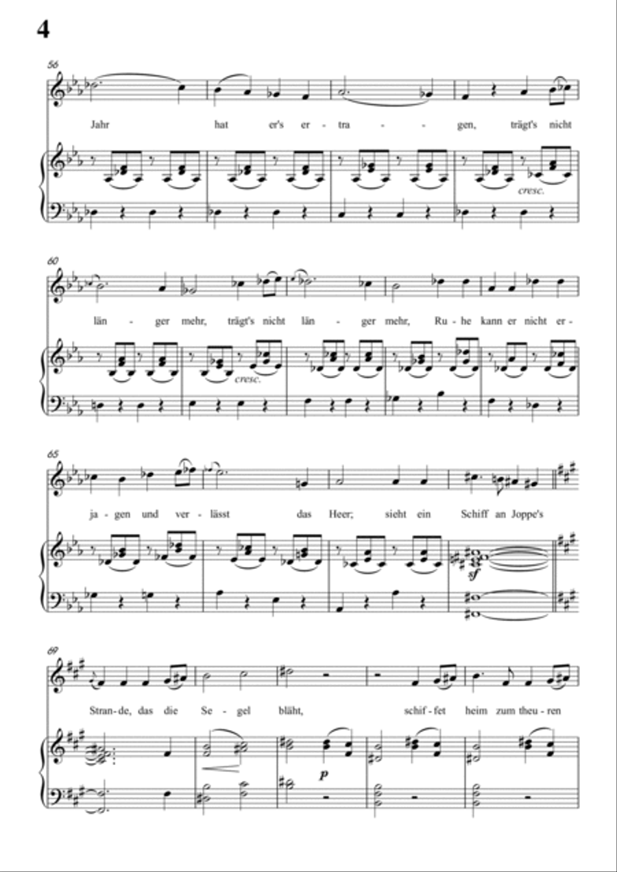 Schubert-Ritter Toggenburg in bE for Vocal and Piano Voice scores gallery preview page 5