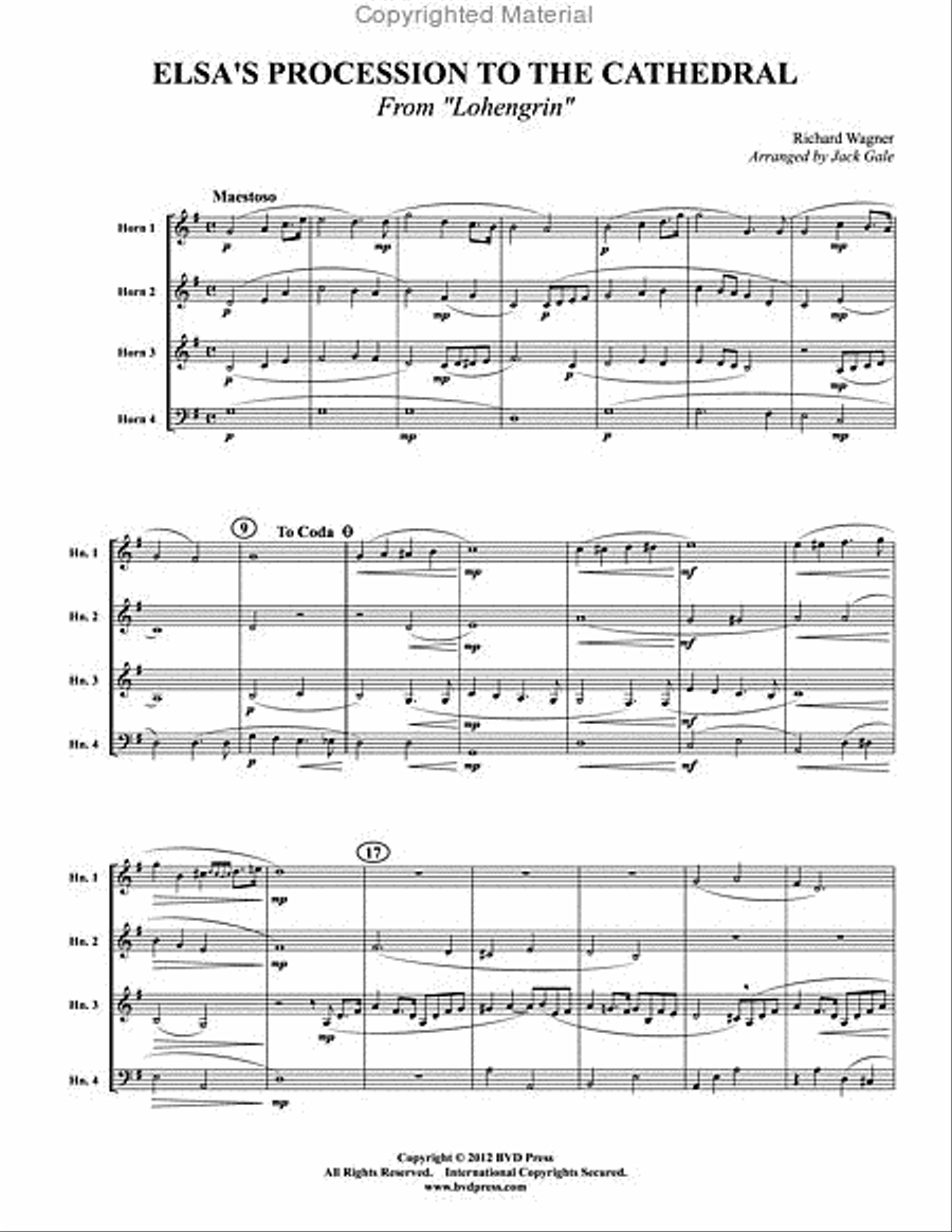 Elsa's Procession to the Cathedral Horn scores gallery preview page 2