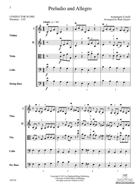Preludio and Allegro: Score