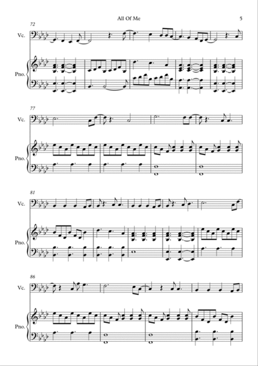 All Of Me Piano scores gallery preview page 5