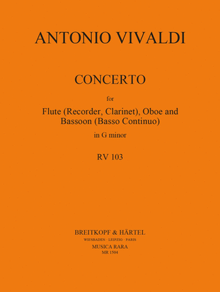 Book cover for Concerto in G minor RV 103