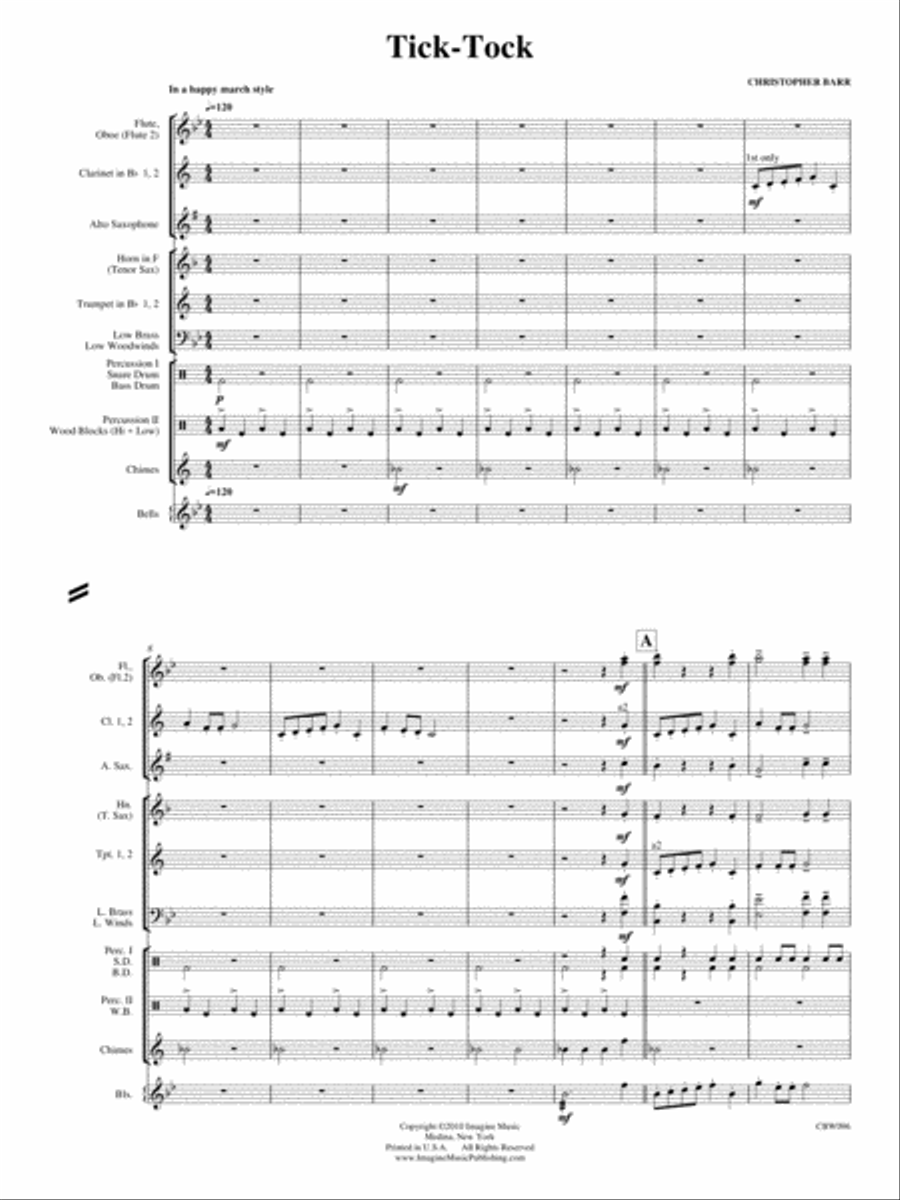 Tick-Tock Tick-Tock Concert Band scores gallery preview page 1