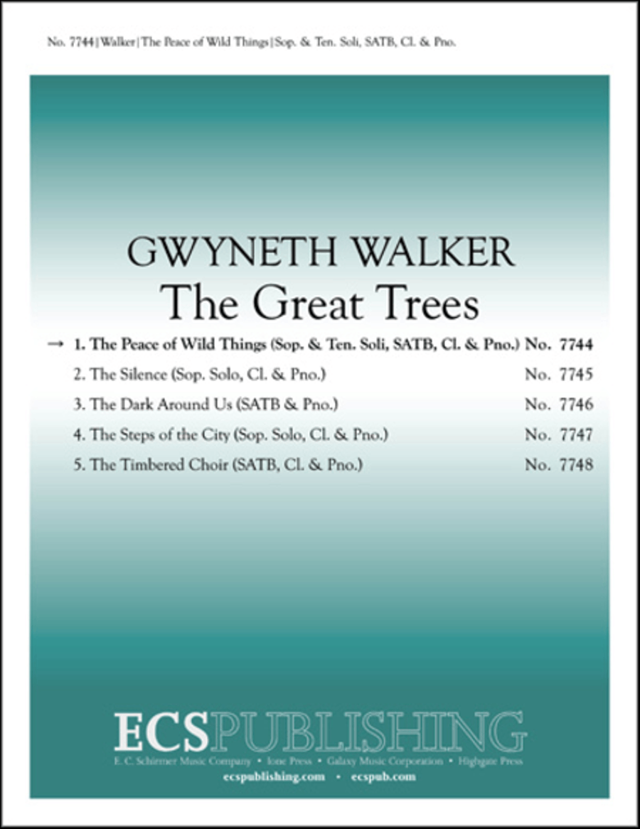The Great Trees: 1. Peace of Wild Things 4-Part scores gallery preview page 1