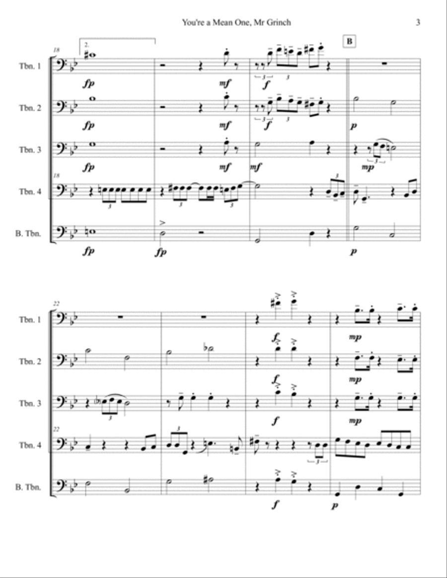 You're A Mean One, Mr. Grinch Small Ensemble scores gallery preview page 5