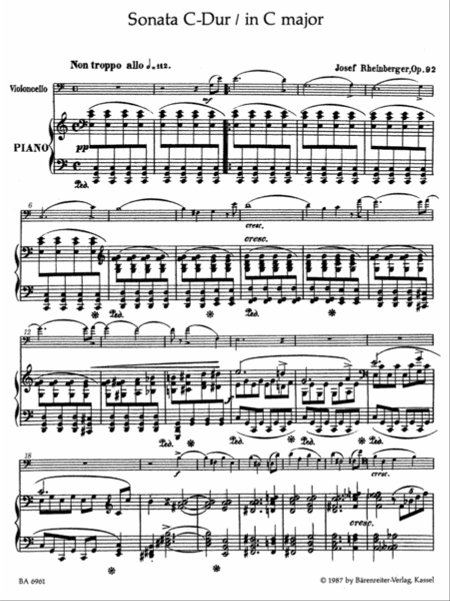 Sonata for Violoncello and Piano C major op. 92 Piano Accompaniment scores gallery preview page 2