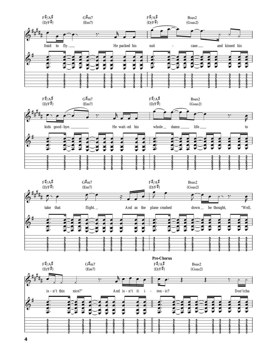 Ironic Acoustic Guitar scores gallery preview page 4