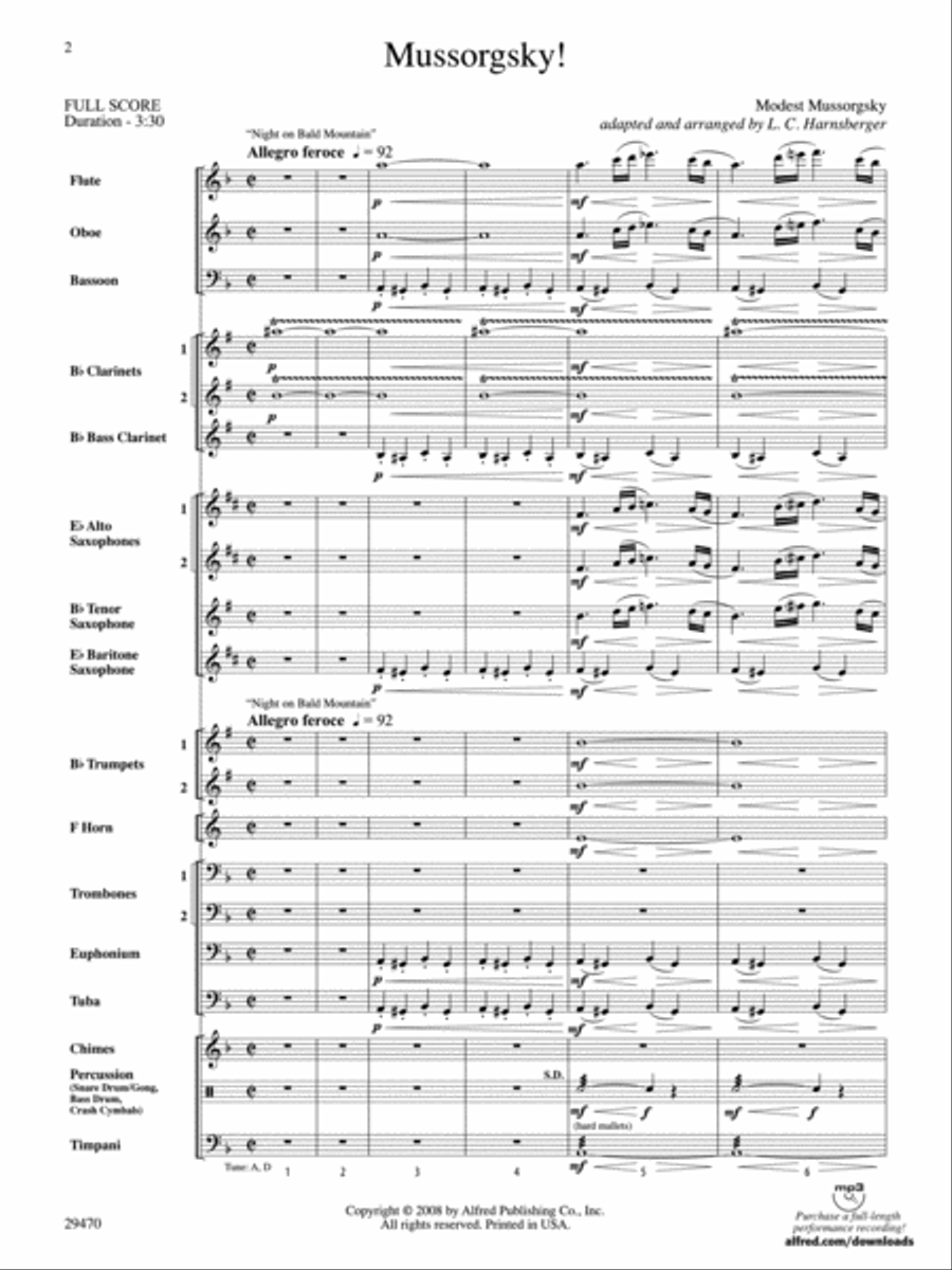 Mussorgsky! Concert Band scores gallery preview page 2