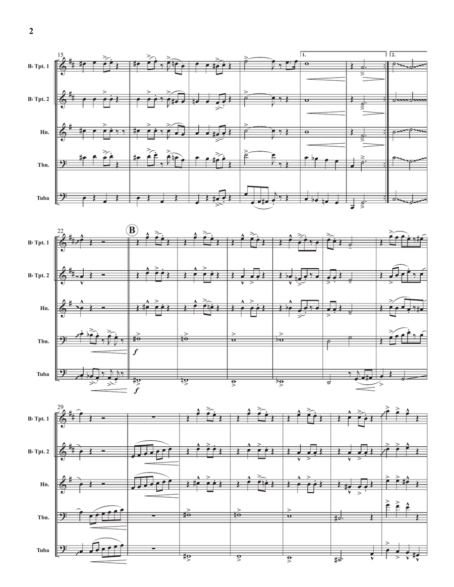 Grandpa's Spells - Full Score Brass Quintet scores gallery preview page 2