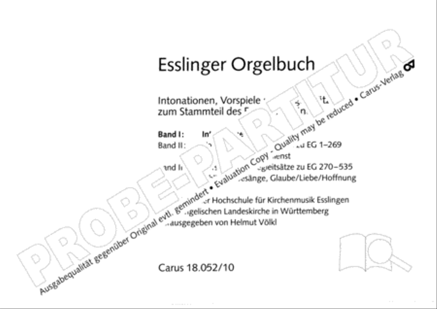 Esslinger Orgelbuch, Bd I-III