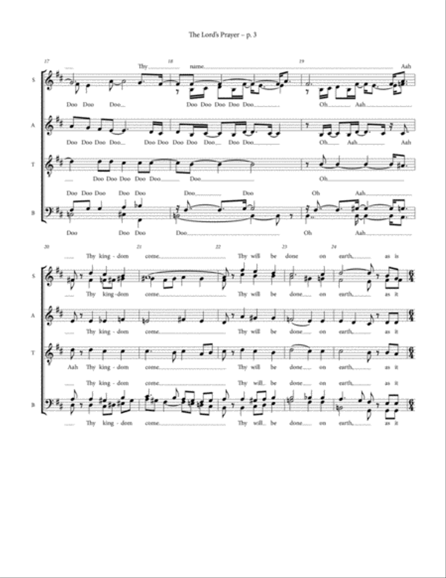 The Lord's Prayer 4-Part scores gallery preview page 3