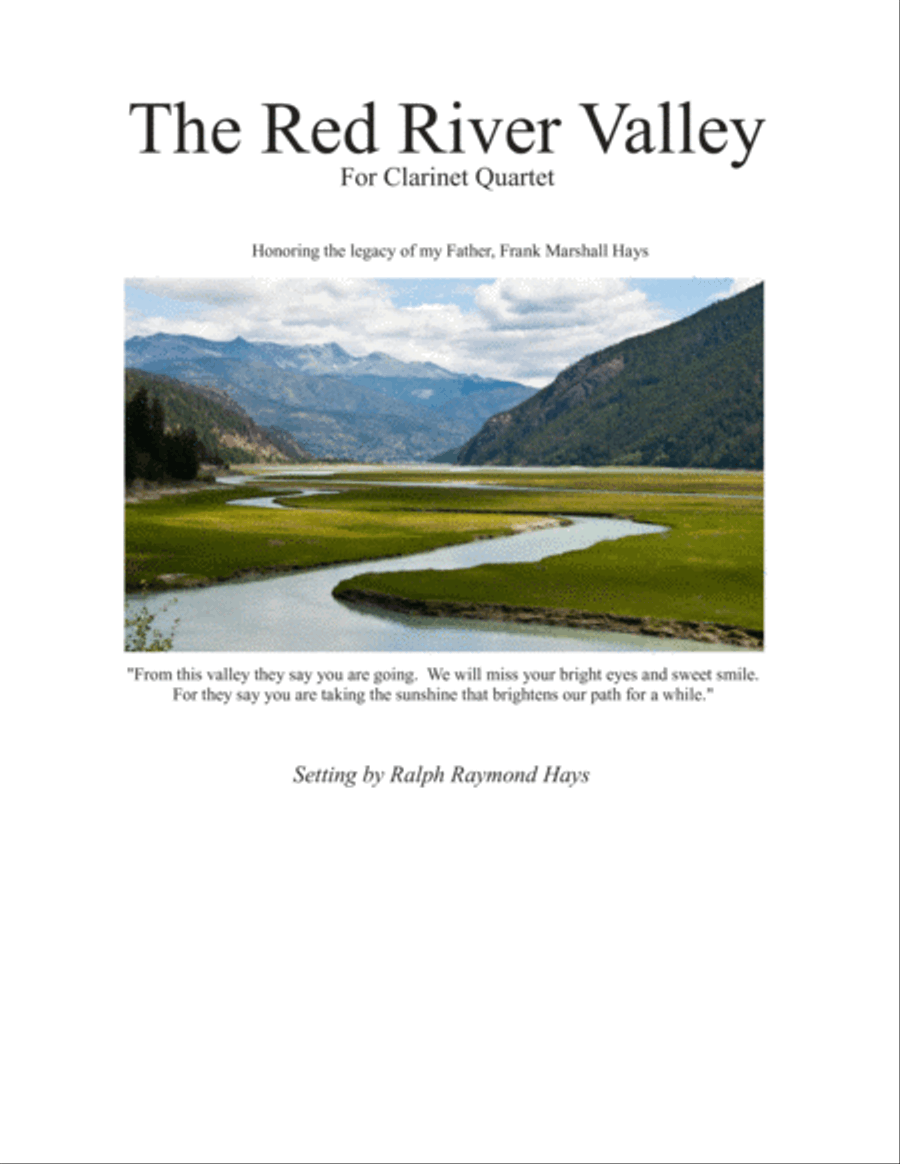 The Red River Valley (for Clarinet Quartet SSSB or SSAB) Clarinet Quartet scores gallery preview page 1
