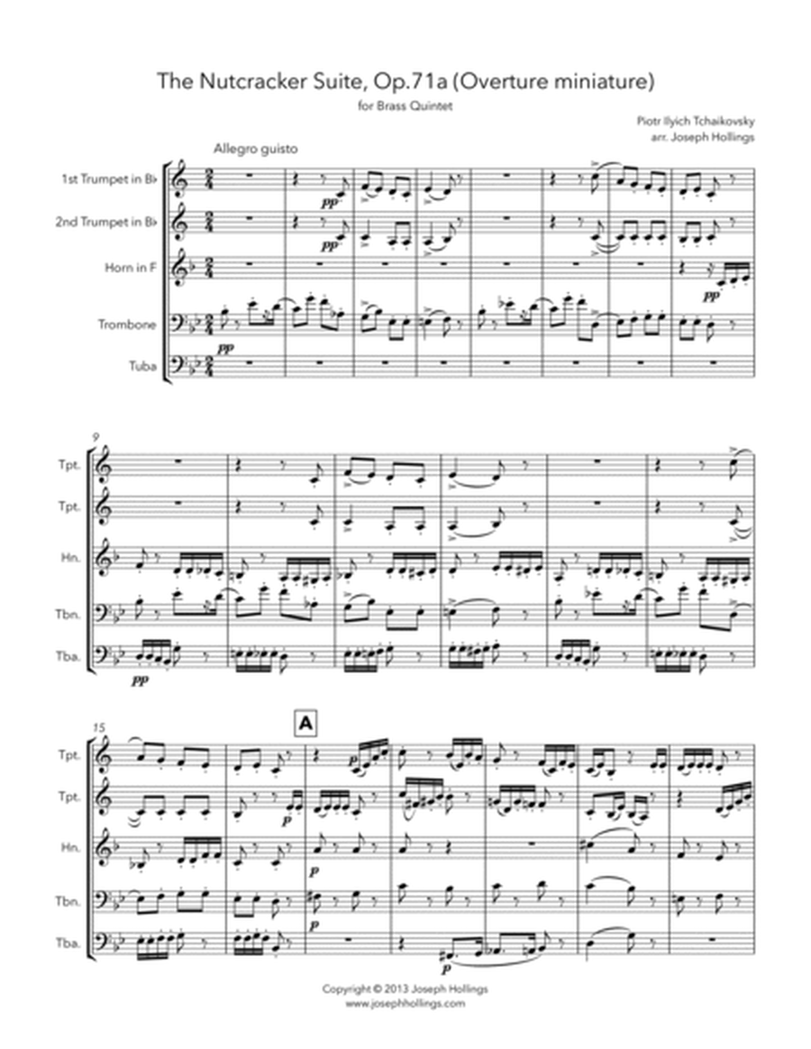Nutcracker Suite Op.71a - Miniature overture - for Brass Quintet image number null