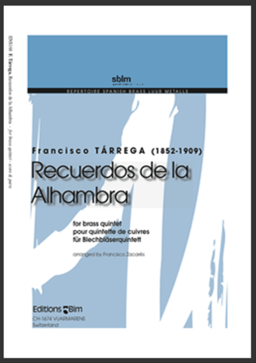 Recuerdos de La Alhambra Brass Quintet scores gallery preview page 1