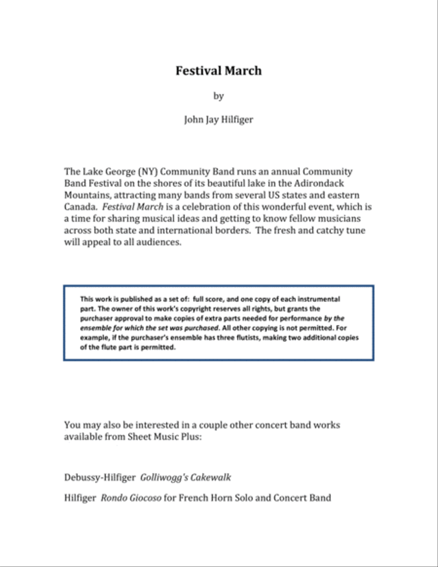 Festival March Festival March Concert Band scores gallery preview page 2