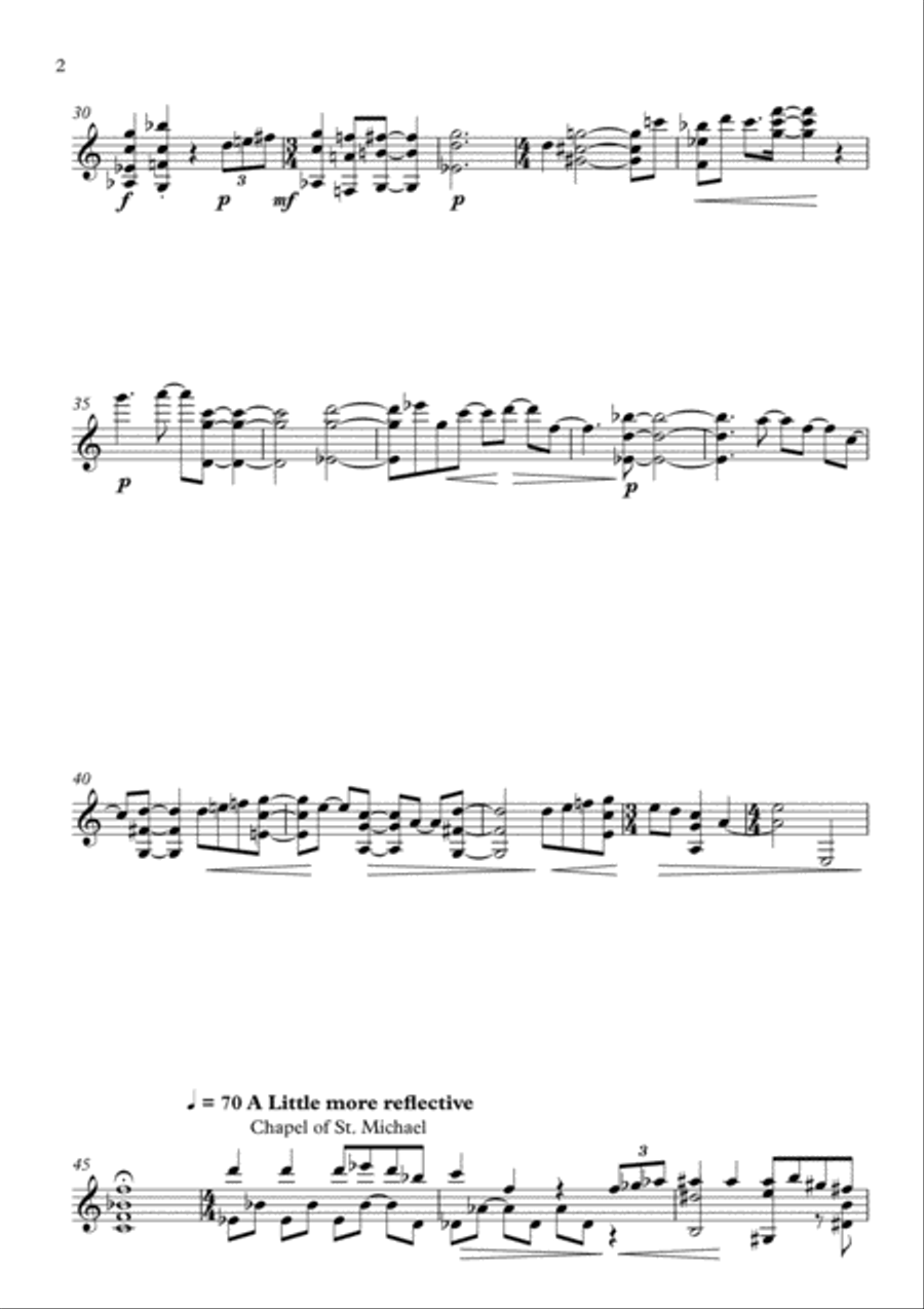 A Walk on Fort Island Classical Guitar scores gallery preview page 2