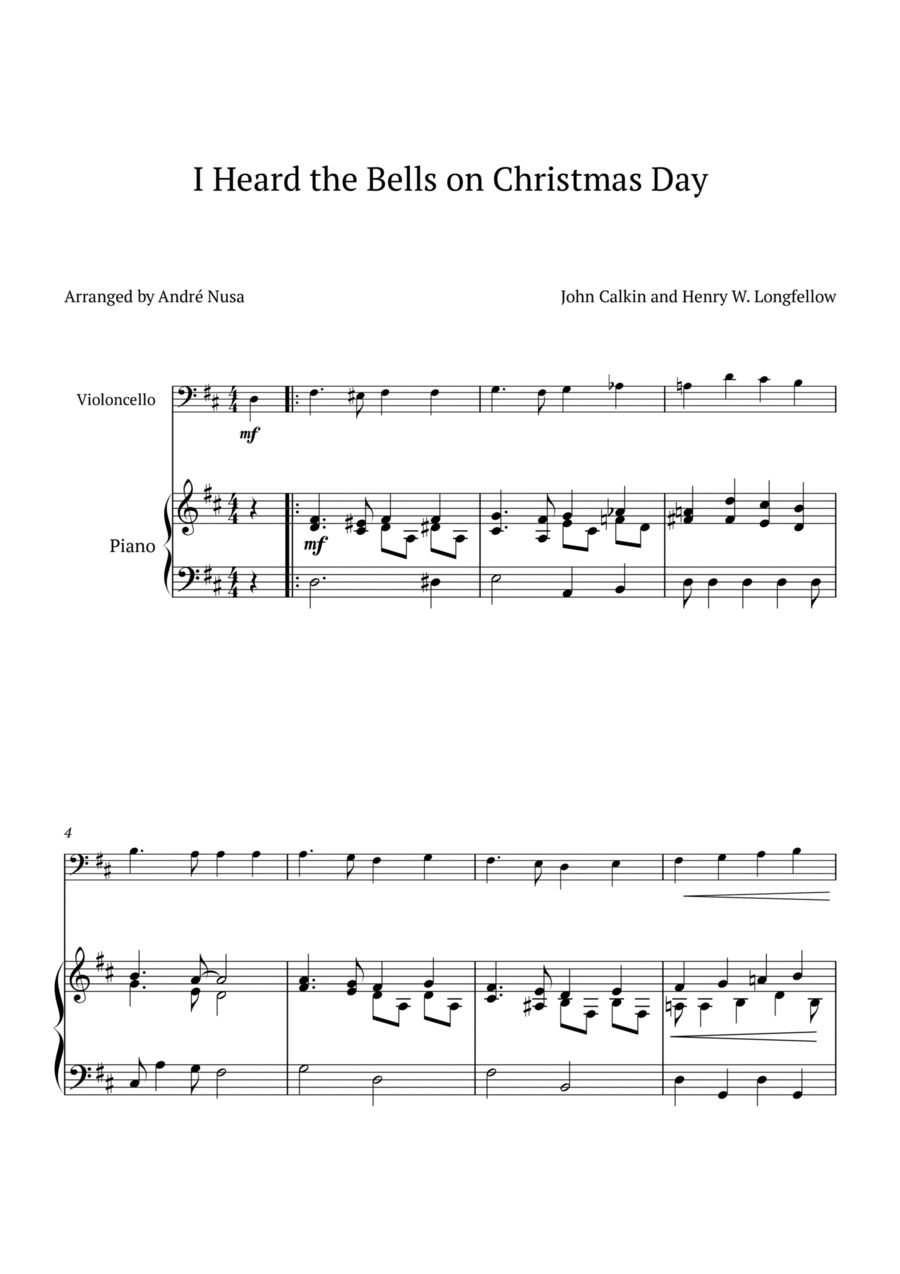 I Heard the Bells on Christmas Day Piano scores gallery preview page 1