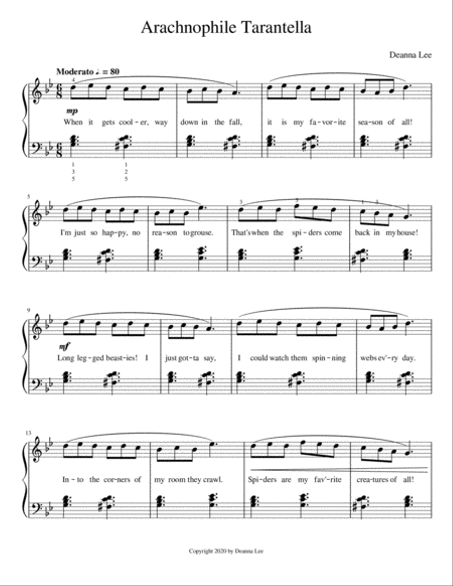 Arachnophile Tarantella Arachnophile Tarantella Piano Solo scores gallery preview page 1