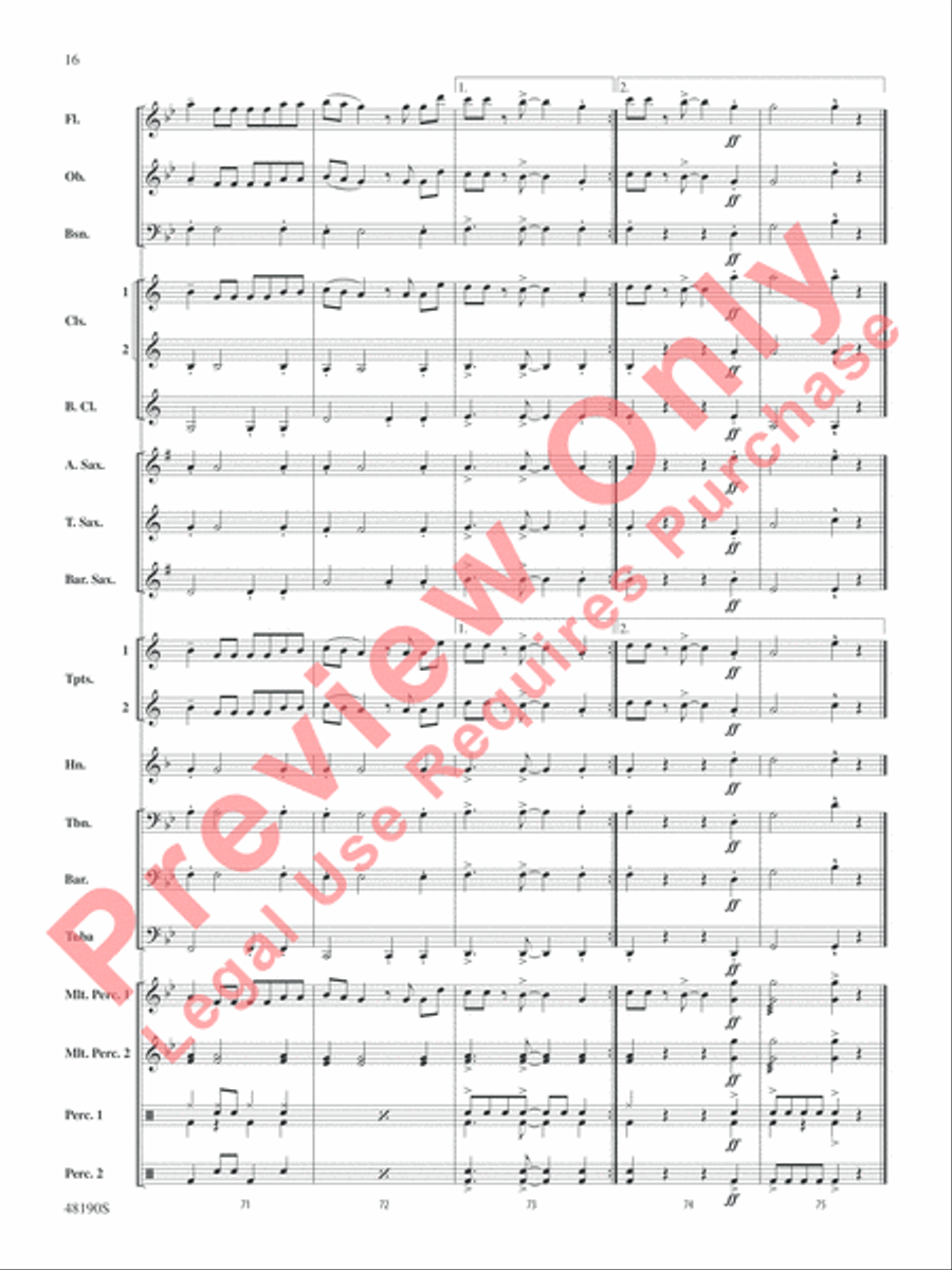 Con Calma (Remix) Concert Band scores gallery preview page 17