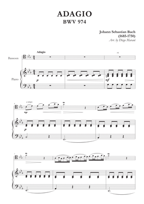 Book cover for Adagio from BWV 974 for Bassoon and Piano