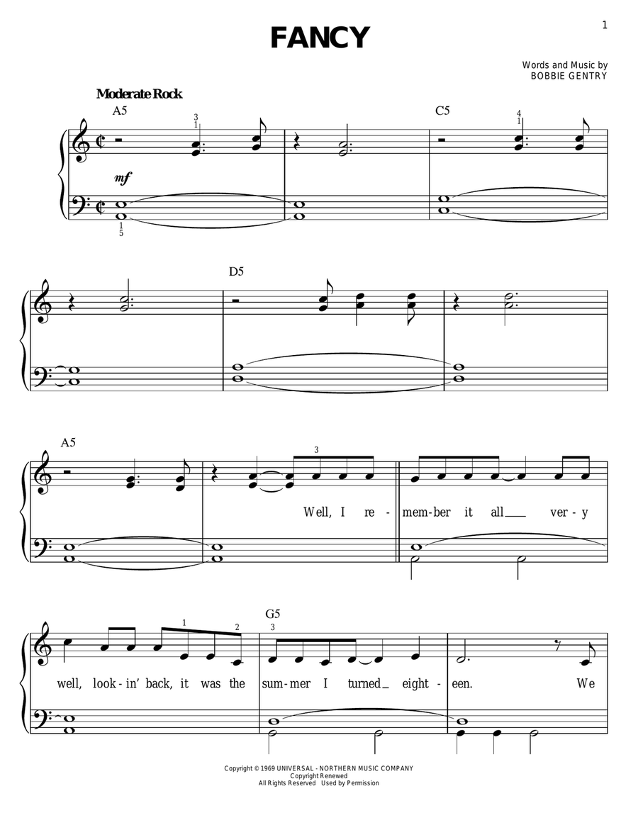 Fancy Easy Piano scores gallery preview page 1