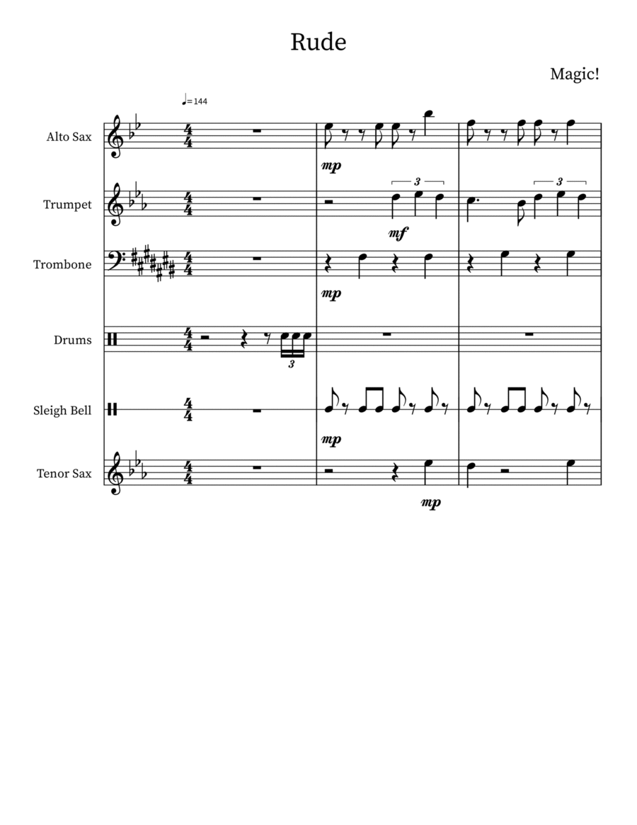 Rude Rude Small Ensemble scores gallery preview page 1