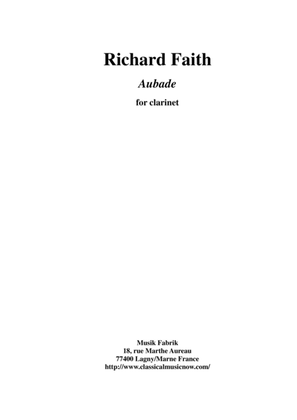 Book cover for Richard Faith : Aubade for solo clarinet
