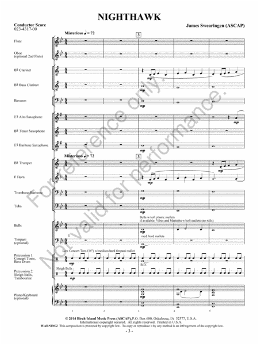 Nighthawk Concert Band scores gallery preview page 4