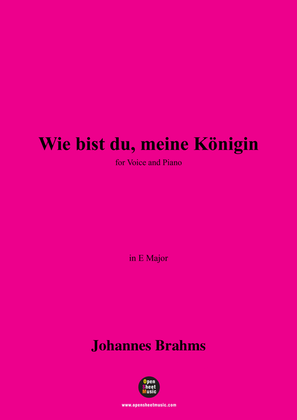 Book cover for Brahms-Wie bist du,Meine Königin in E Major,for voice and piano