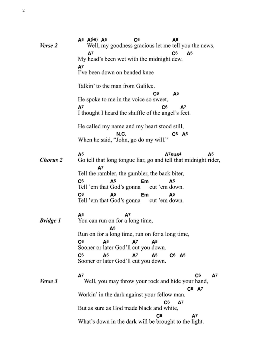 God's Gonna Cut You Down God's Gonna Cut You Down Electric Guitar scores gallery preview page 2