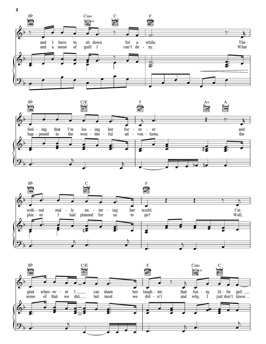 Slipping Through My Fingers Piano, Vocal, Guitar scores gallery preview page 2