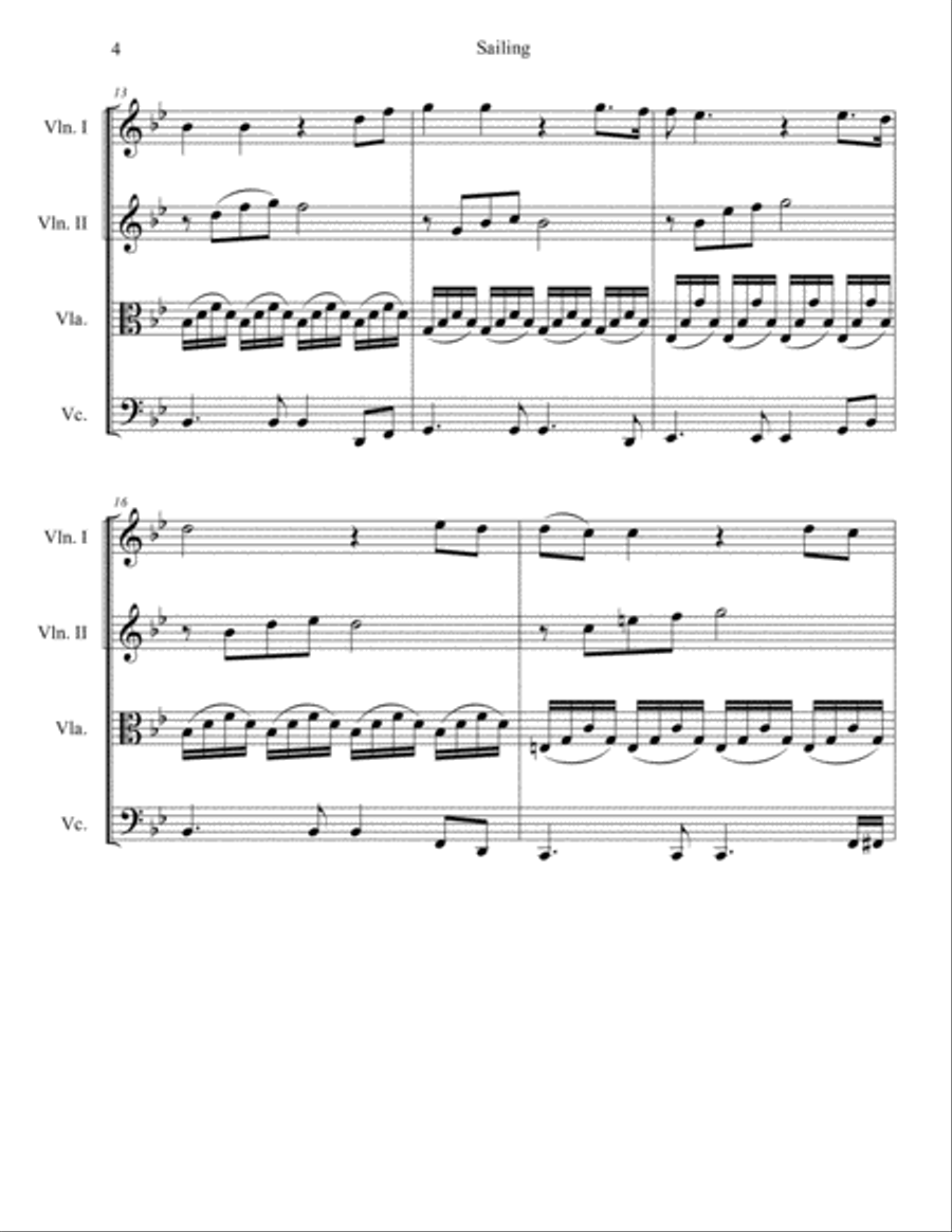 Sailing Sailing String Quartet scores gallery preview page 4