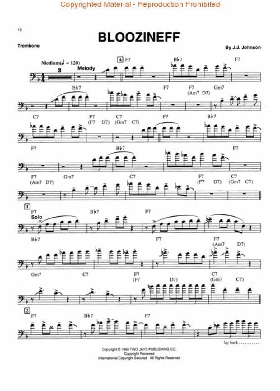 J.J. Johnson Collection (Trombone) Trombone Solo scores gallery preview page 3