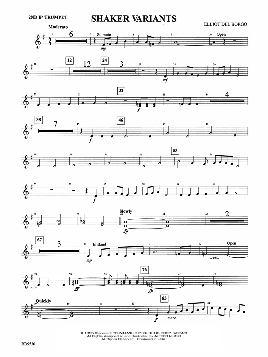 Shaker Variants: 2nd B-flat Trumpet