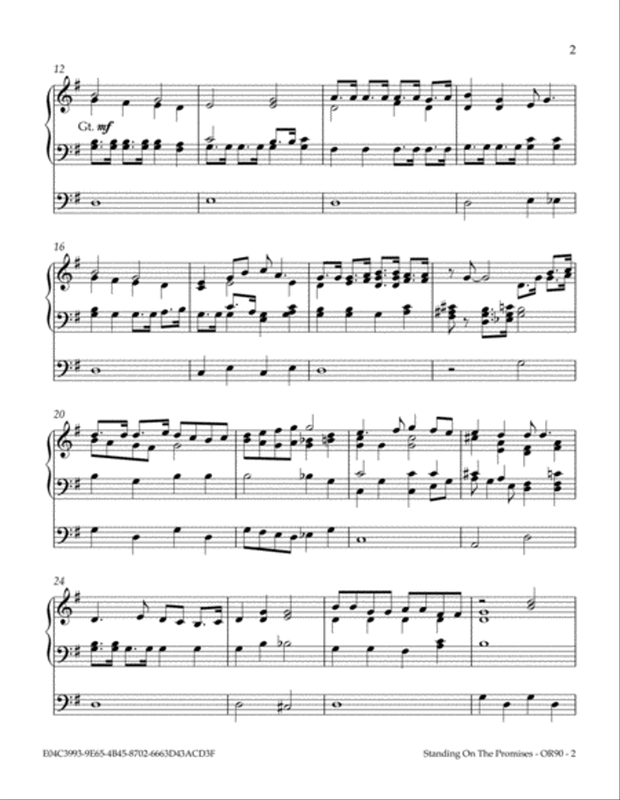 Standing On The Promises Standing On The Promises Organ Solo scores gallery preview page 3