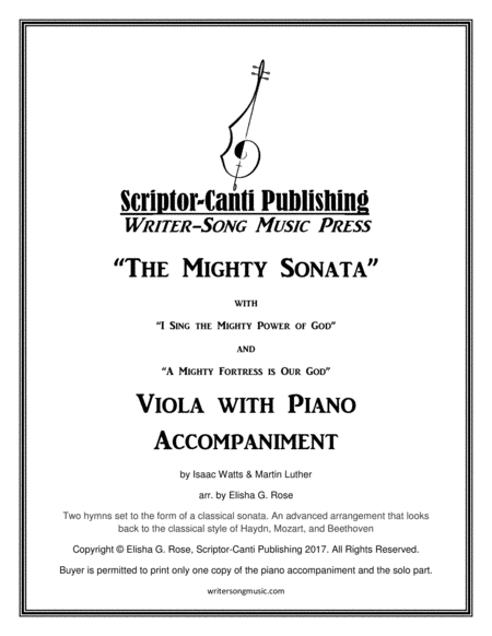 (I Sing The Mighty Power Of God & A Mighty Fortress Is Our God) The Mighty Sonata - Viola image number null