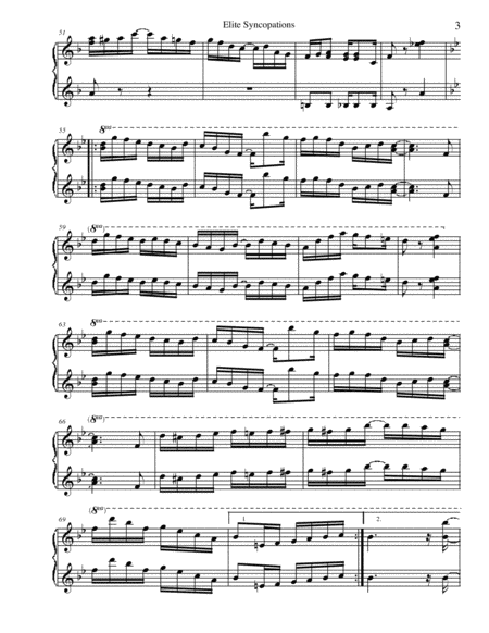 Joplin's Elite Syncopations Rag Piano Duet (1 Piano 4 Hands)