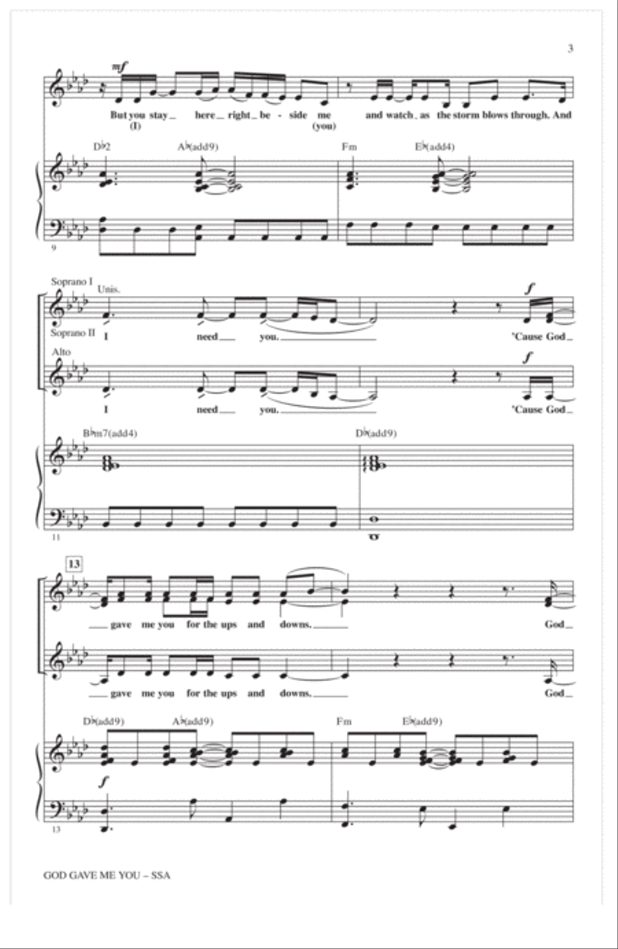 God Gave Me You (arr. Alan Billingsley) SSA scores gallery preview page 2