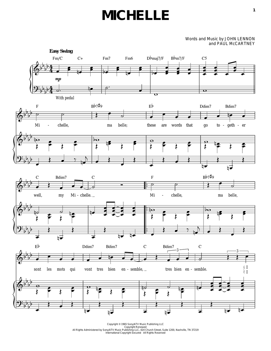 Michelle Piano, Vocal scores gallery preview page 1
